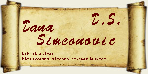 Dana Simeonović vizit kartica